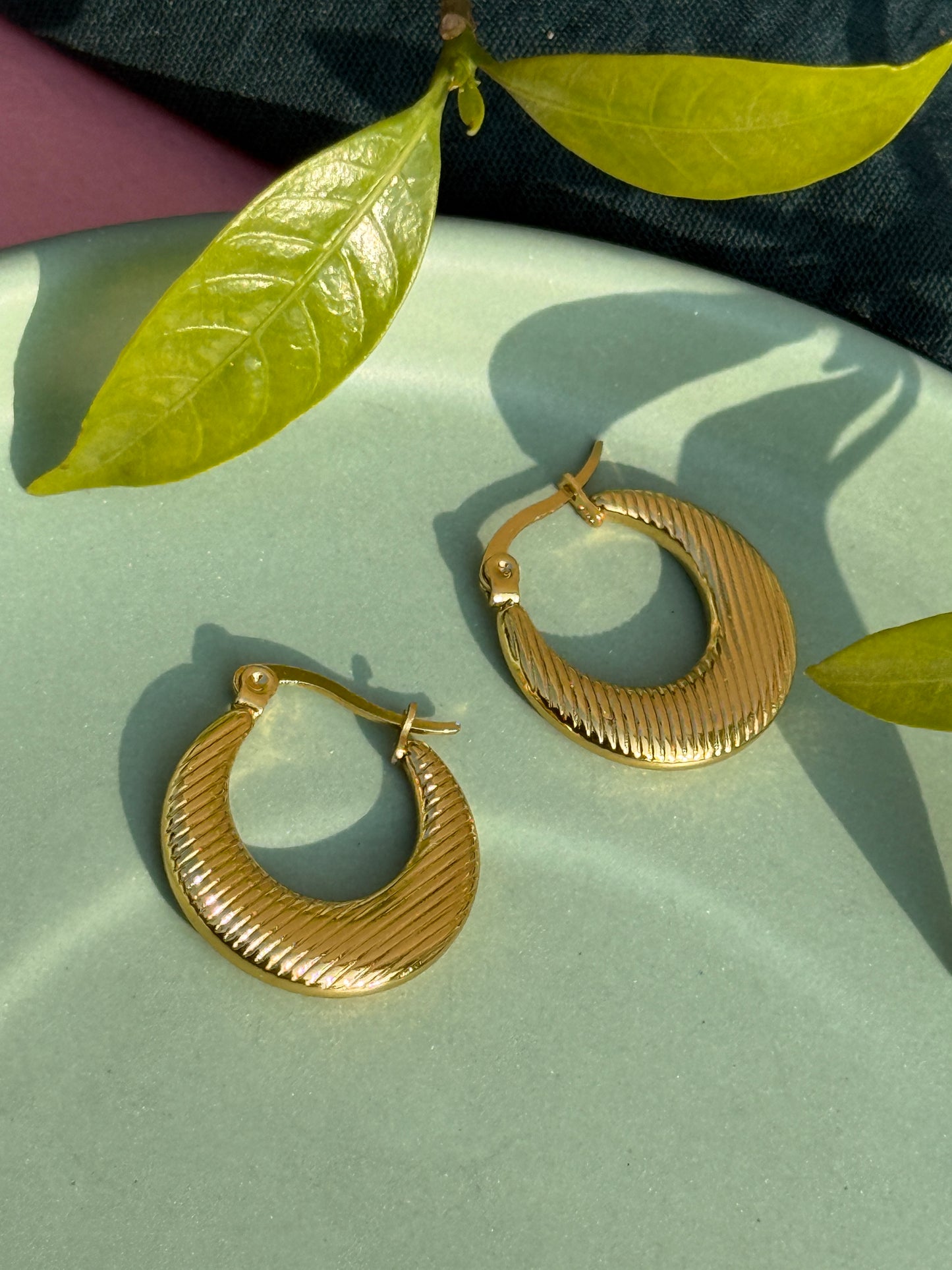 Self-Engraved Anti-Tarnish Hoop Earrings