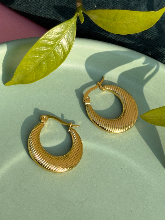 Self-Engraved Anti-Tarnish Hoop Earrings