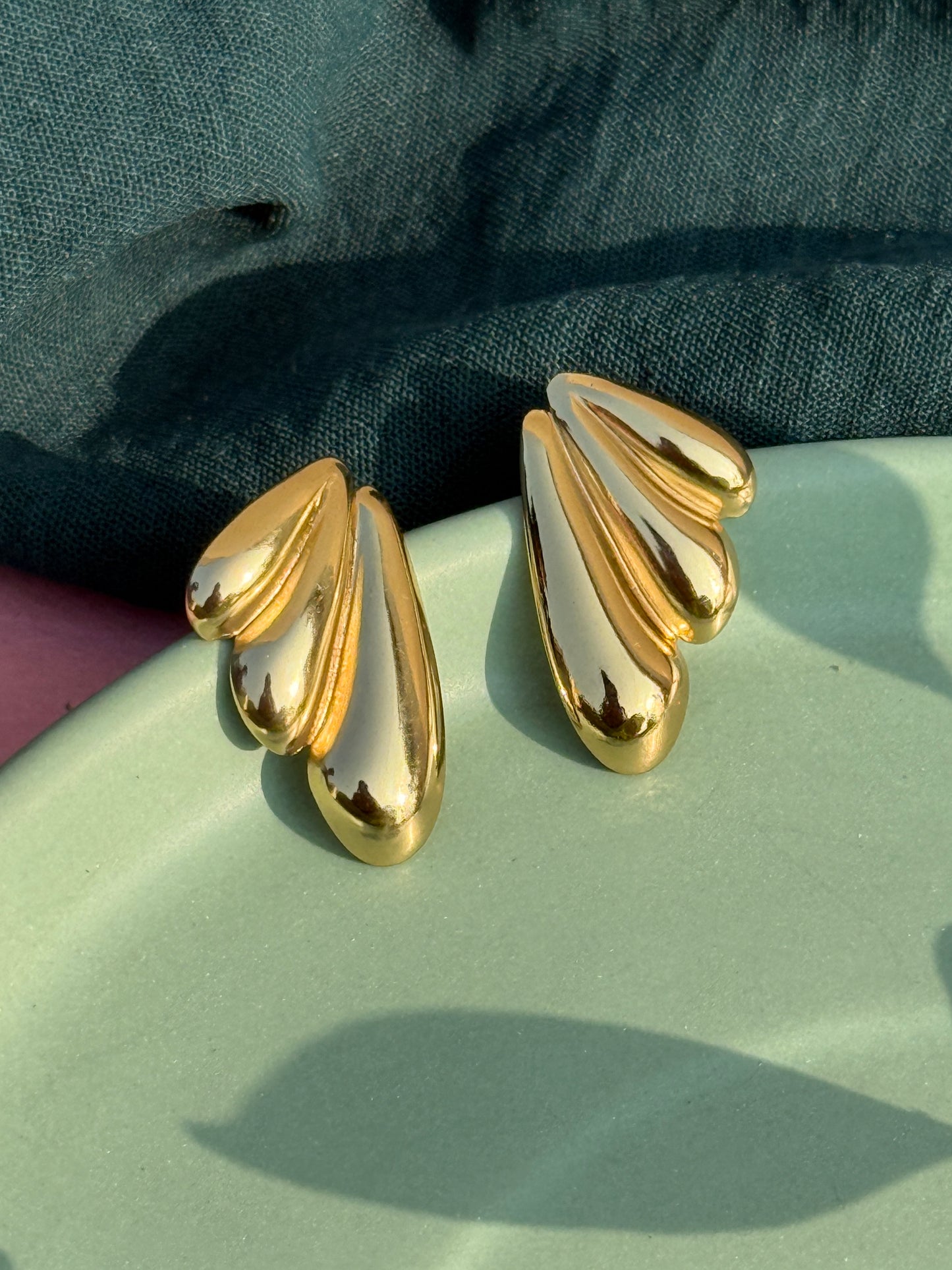 Swirl Anti-Tarnish Gold Earrings