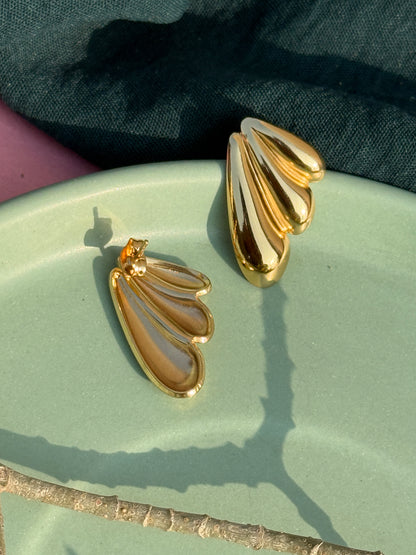 Swirl Anti-Tarnish Gold Earrings