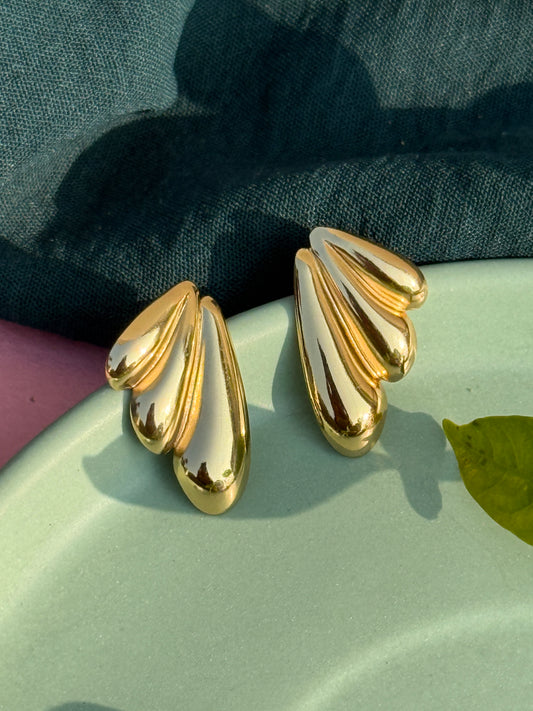 Swirl Anti-Tarnish Gold Earrings