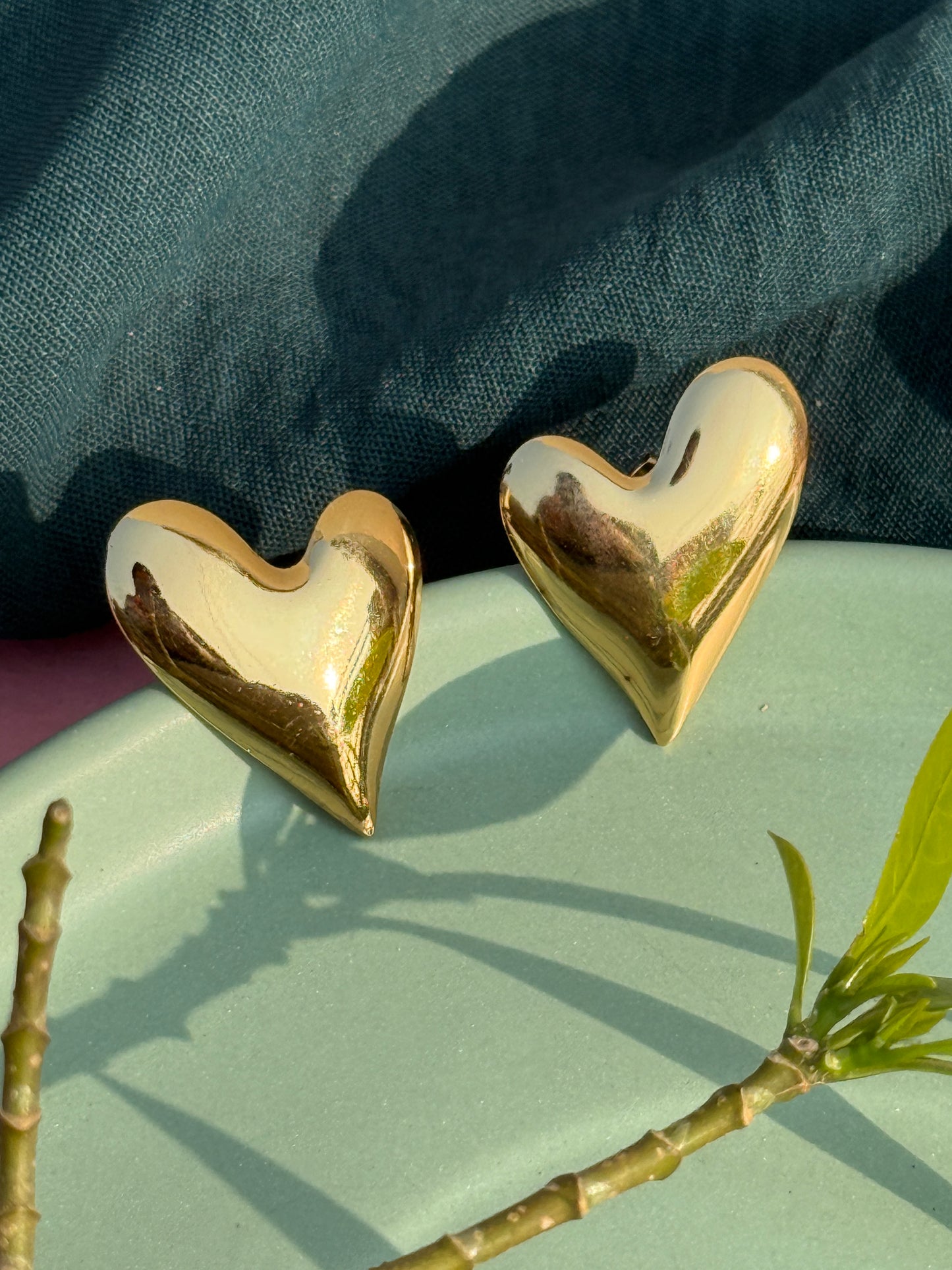 Heart Gold Anti-Tarnish Earrings