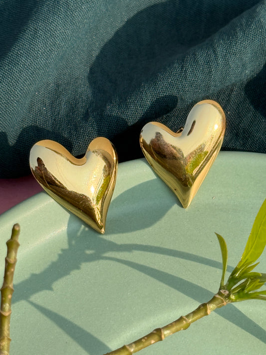 Heart Gold Anti-Tarnish Earrings
