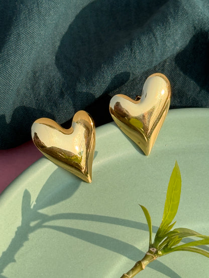 Heart Gold Anti-Tarnish Earrings