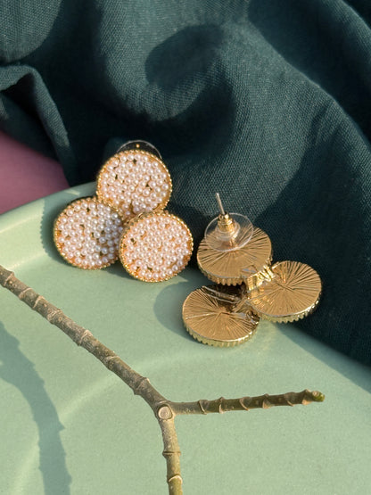 Regal Quad-Pearl Cluster Statement Earrings