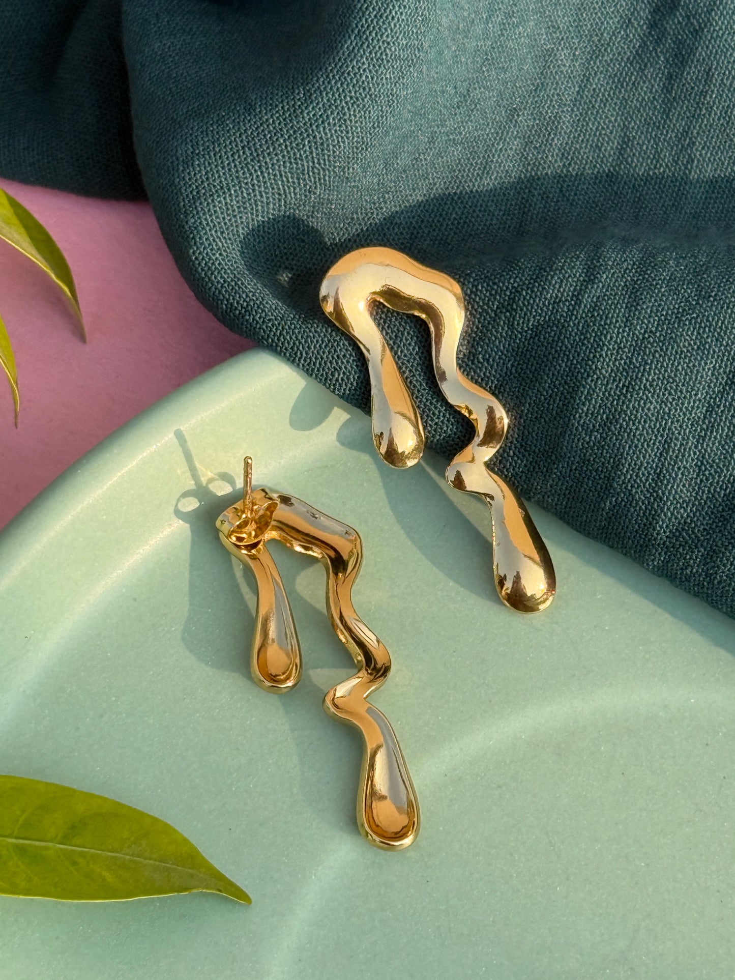 Statement Anti-Tarnish Melting Earrings