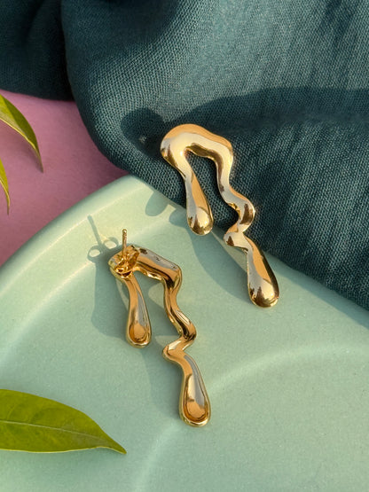 Statement Anti-Tarnish Melting Earrings