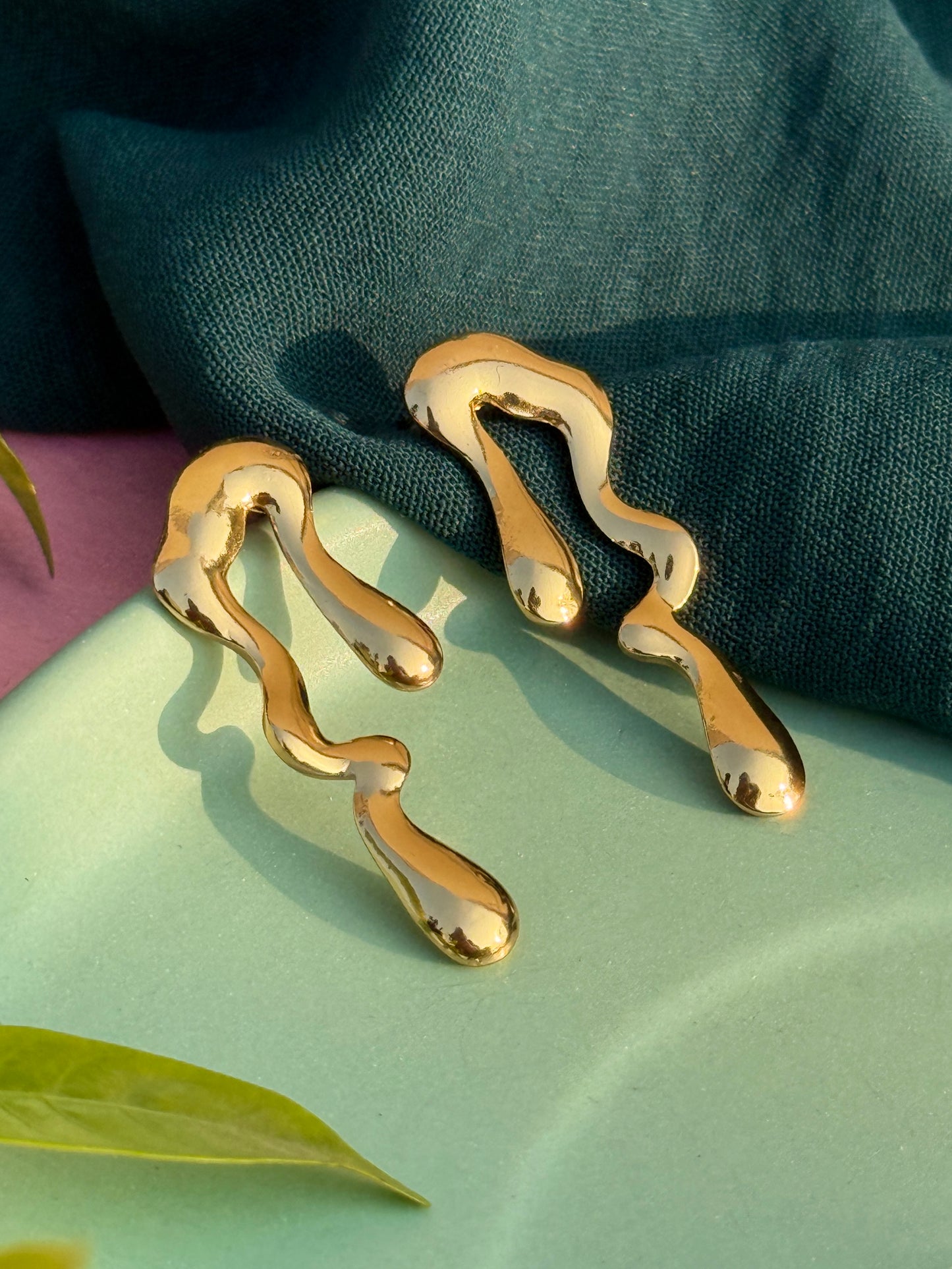 Statement Anti-Tarnish Melting Earrings