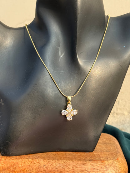 Crystal Quad Pendant – Anti-Tarnish