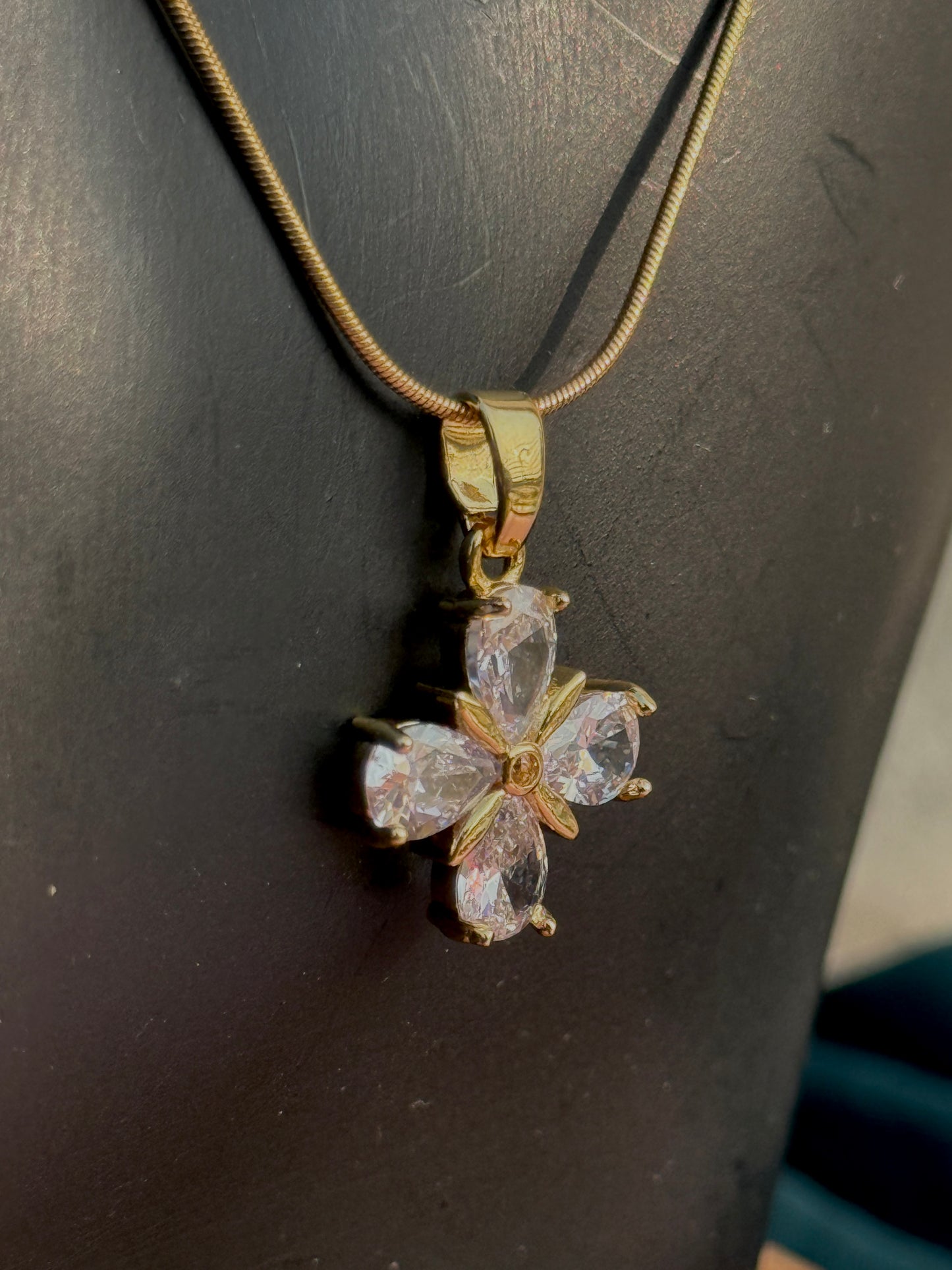 Crystal Quad Pendant – Anti-Tarnish