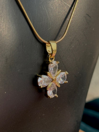 Crystal Quad Pendant – Anti-Tarnish