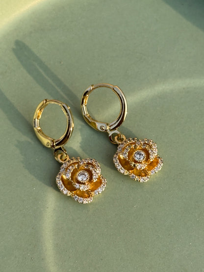 Set of 3 Charms Earrings – Anti-Tarnish (Clover Leaf, Flower & Stone)