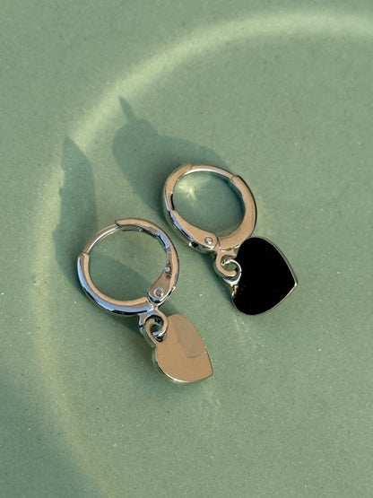 Set of 3 Charms Silver Earrings – Anti-Tarnish (Heart, Bow & Stone)