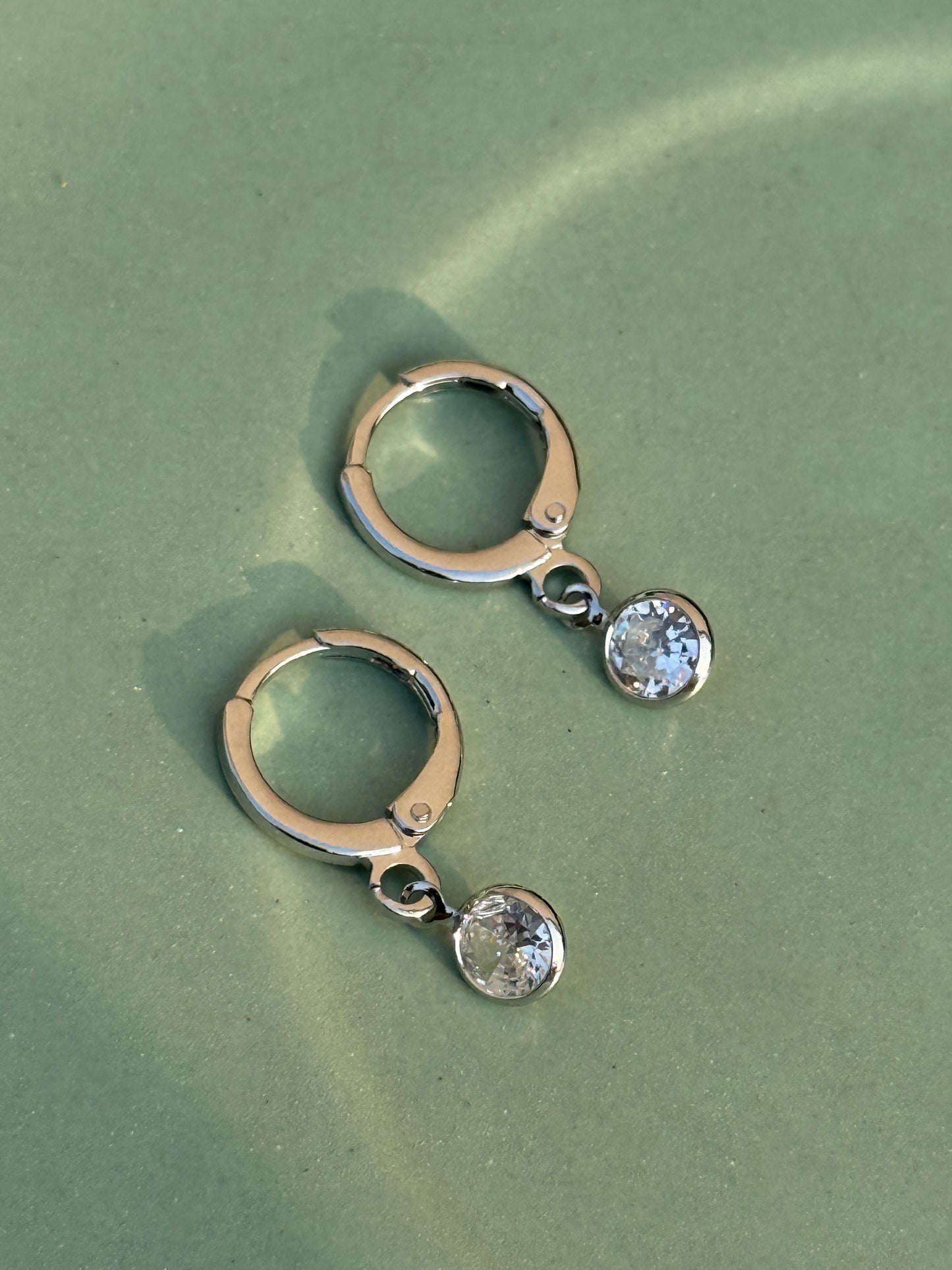 Set of 3 Charms Silver Earrings – Anti-Tarnish (Clover Leaf, Flower & Stone)