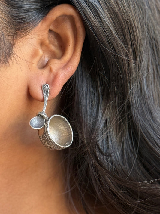 Cup & Spoon Inspired Quirky Stud Earrings