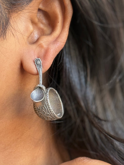 Cup & Spoon Inspired Quirky Stud Earrings