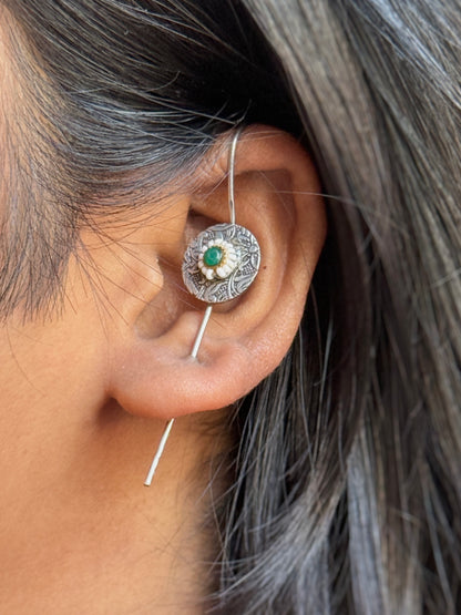 In-Ear Red Flower Ear Cuff