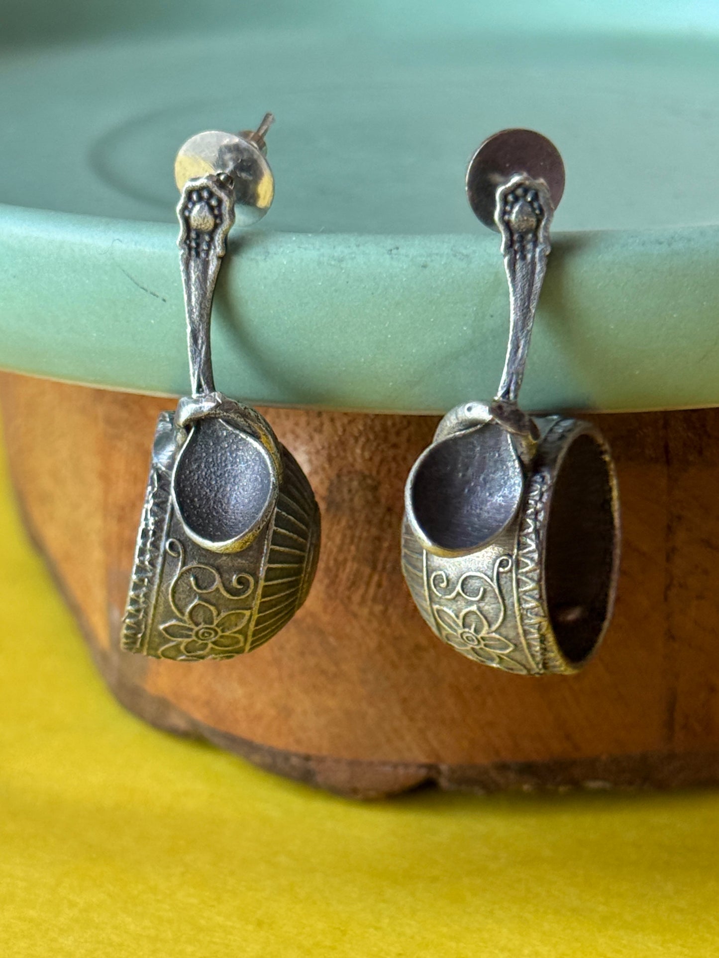 Cup & Spoon Inspired Quirky Stud Earrings