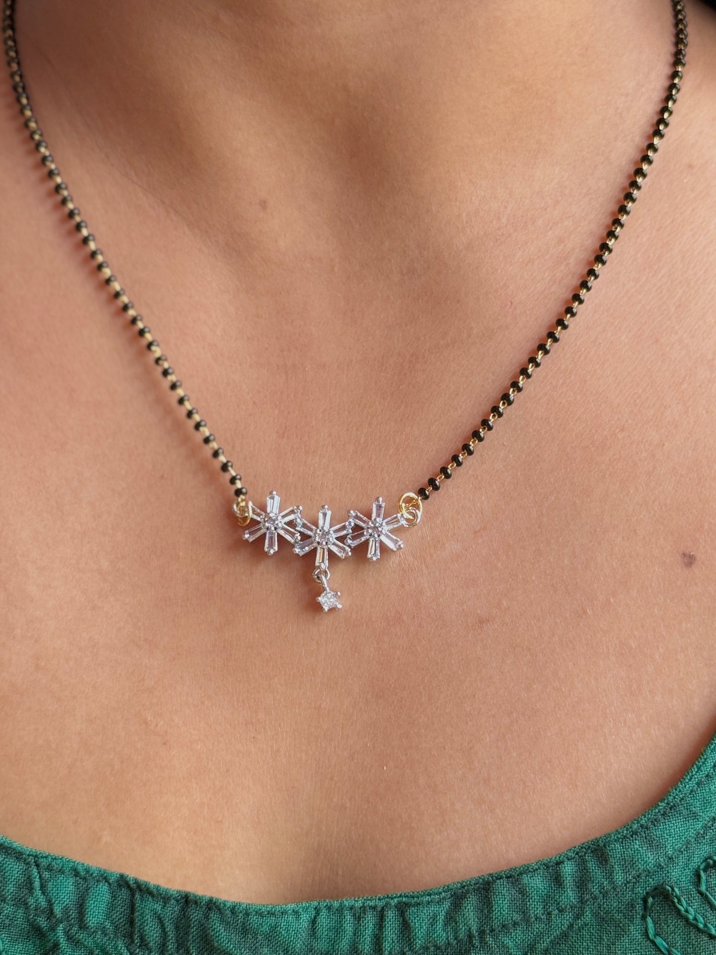 Baguette Snowflake Mangalsutra
