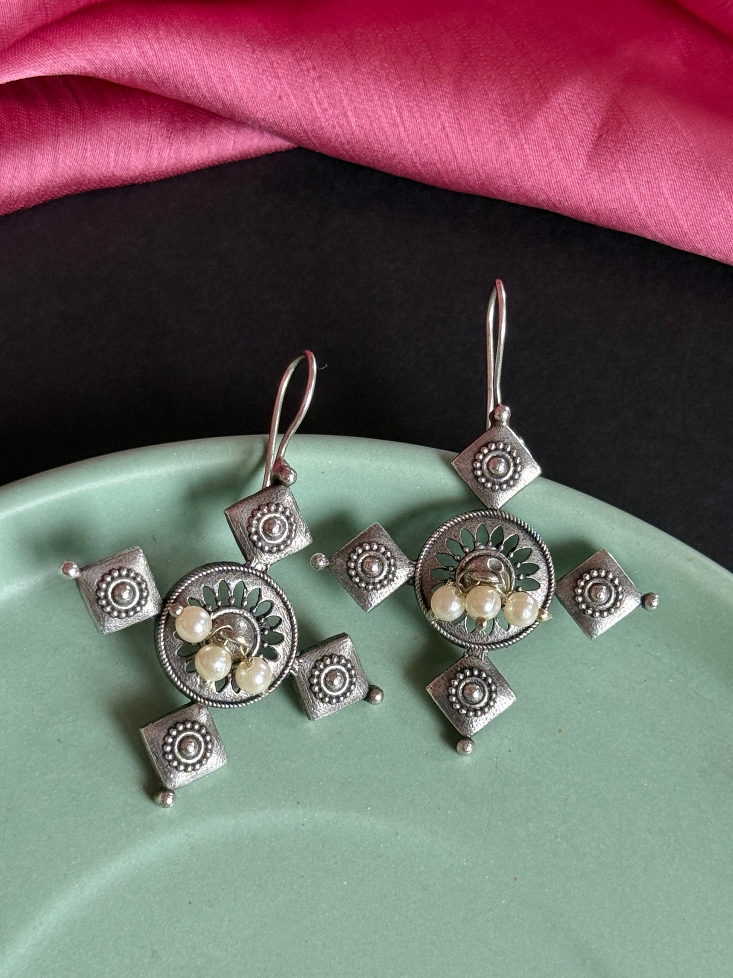 Classic German Silver Hook Earrings