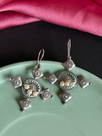 Classic German Silver Hook Earrings
