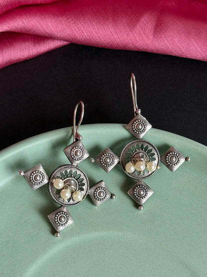 Classic German Silver Hook Earrings