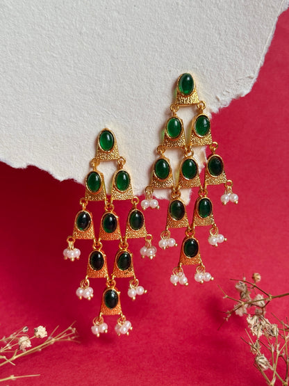 Verdant Grace Ethnic Statement Earrings