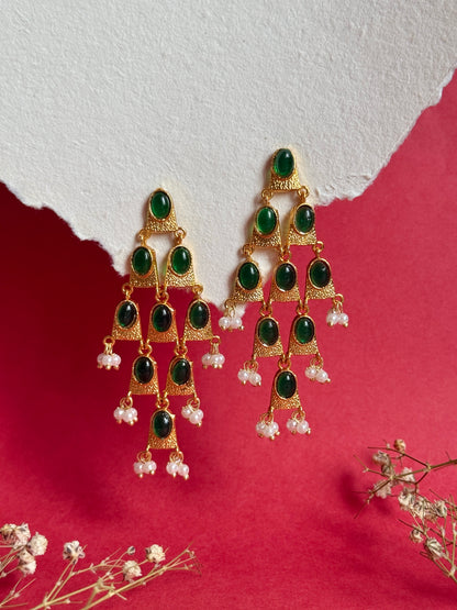 Verdant Grace Ethnic Statement Earrings