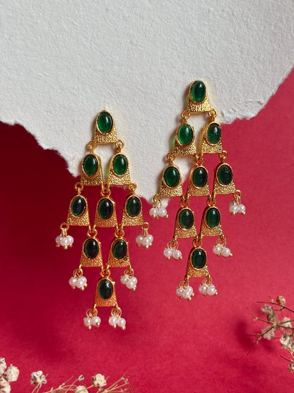 Verdant Grace Ethnic Statement Earrings