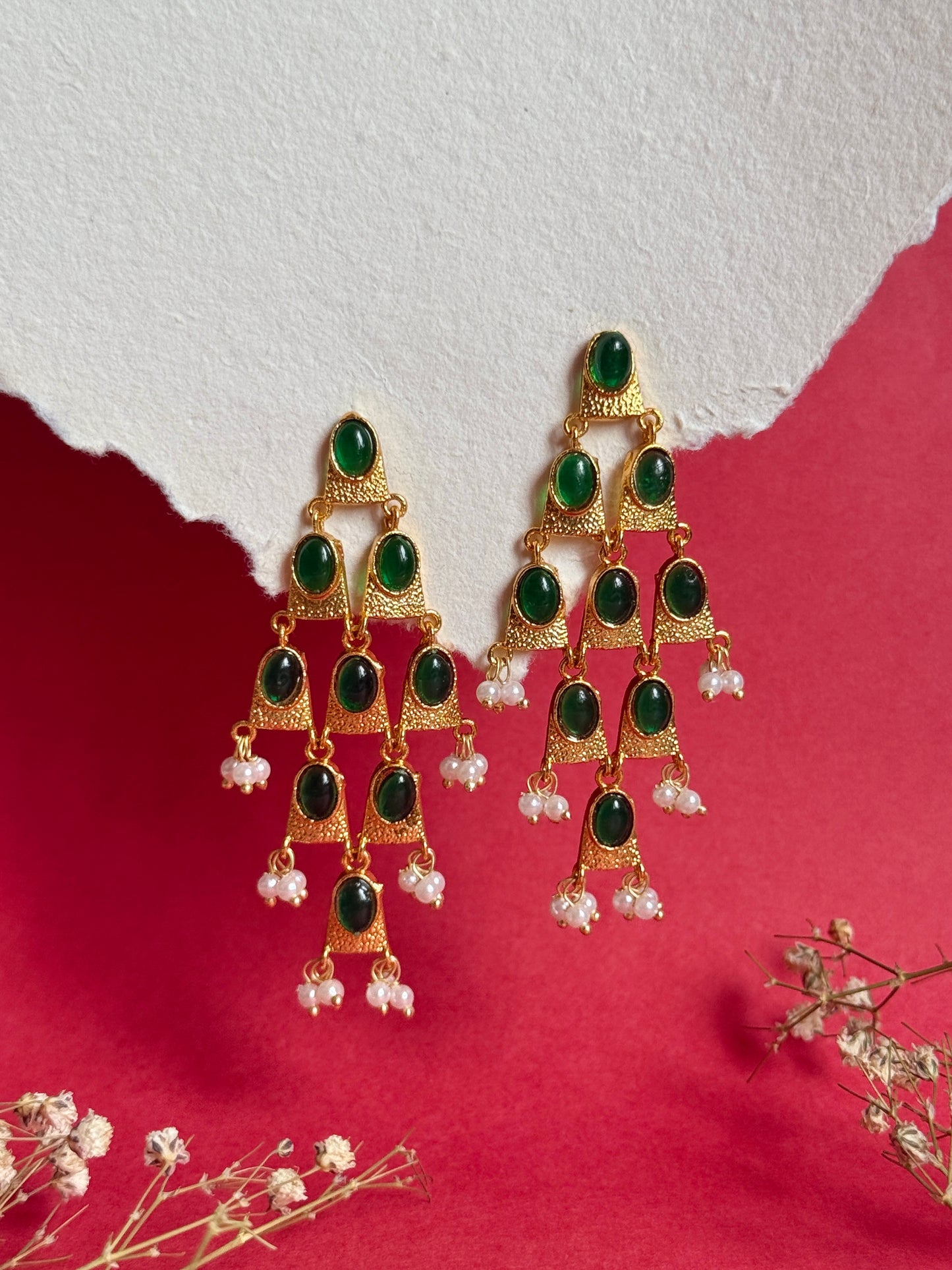 Verdant Grace Ethnic Statement Earrings