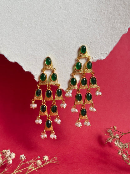 Verdant Grace Ethnic Statement Earrings