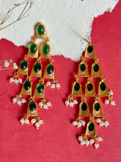 Verdant Grace Ethnic Statement Earrings