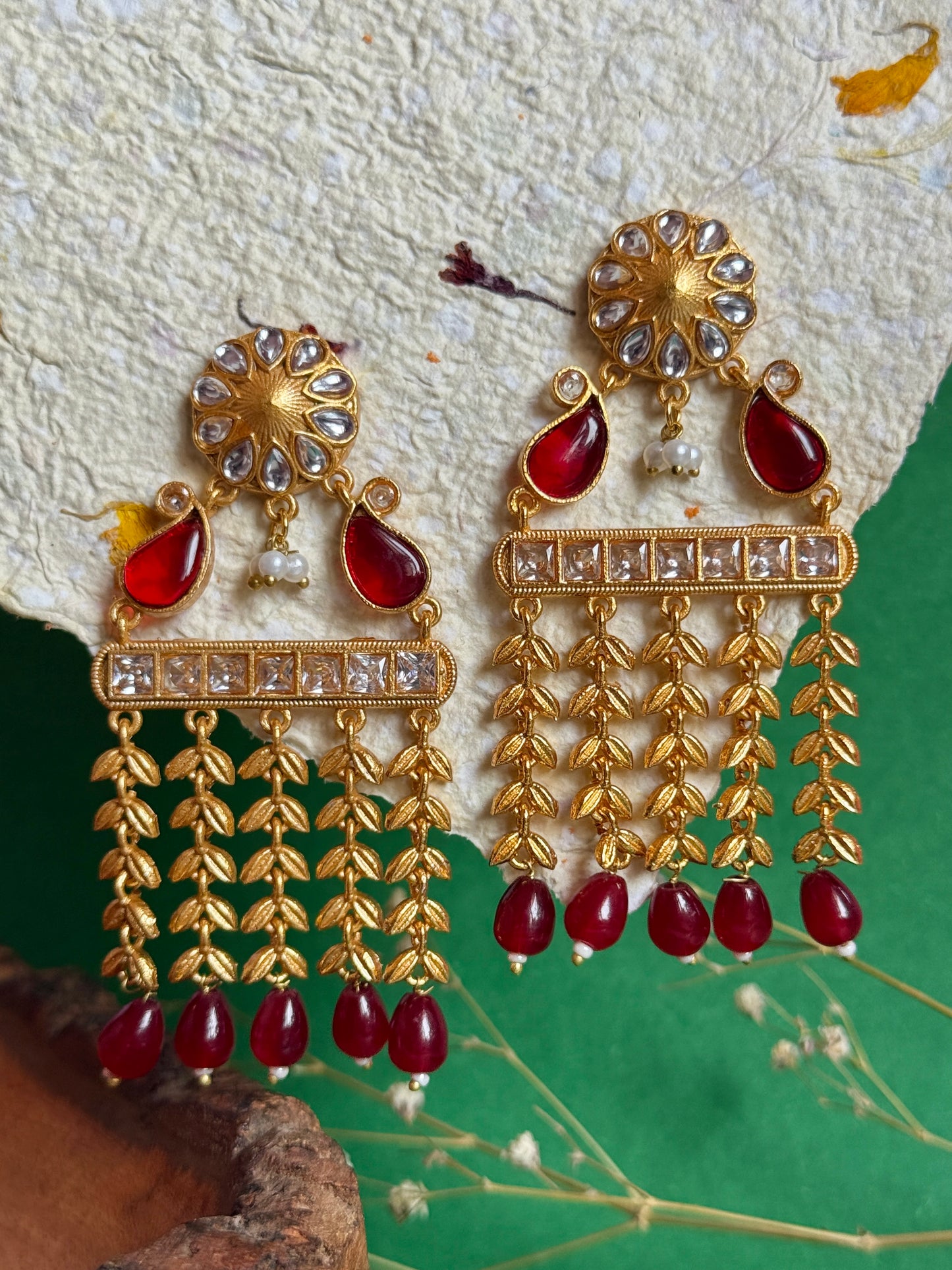 Gold-Toned Chandelier Statement Earrings