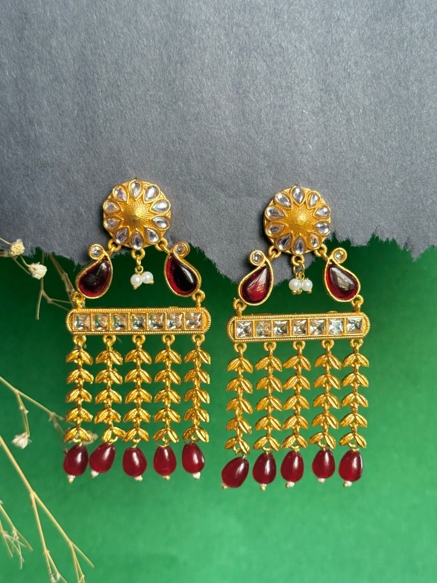 Gold-Toned Chandelier Statement Earrings