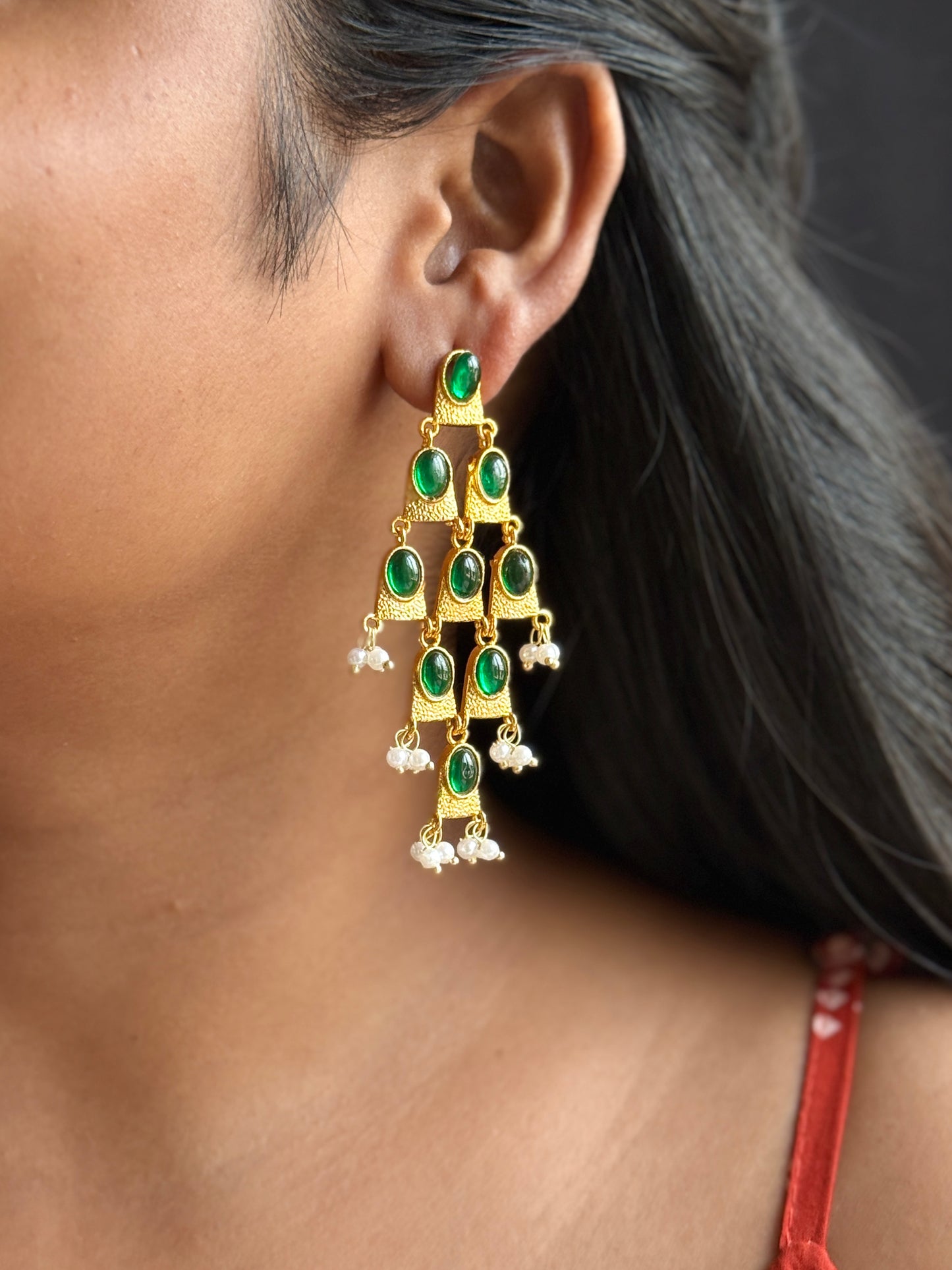 Verdant Grace Ethnic Statement Earrings