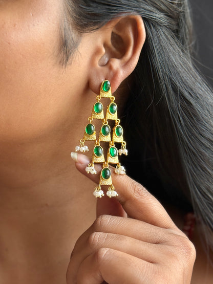 Verdant Grace Ethnic Statement Earrings