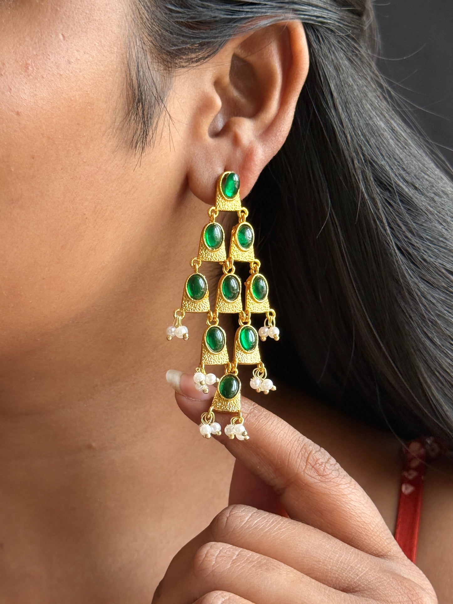 Verdant Grace Ethnic Statement Earrings