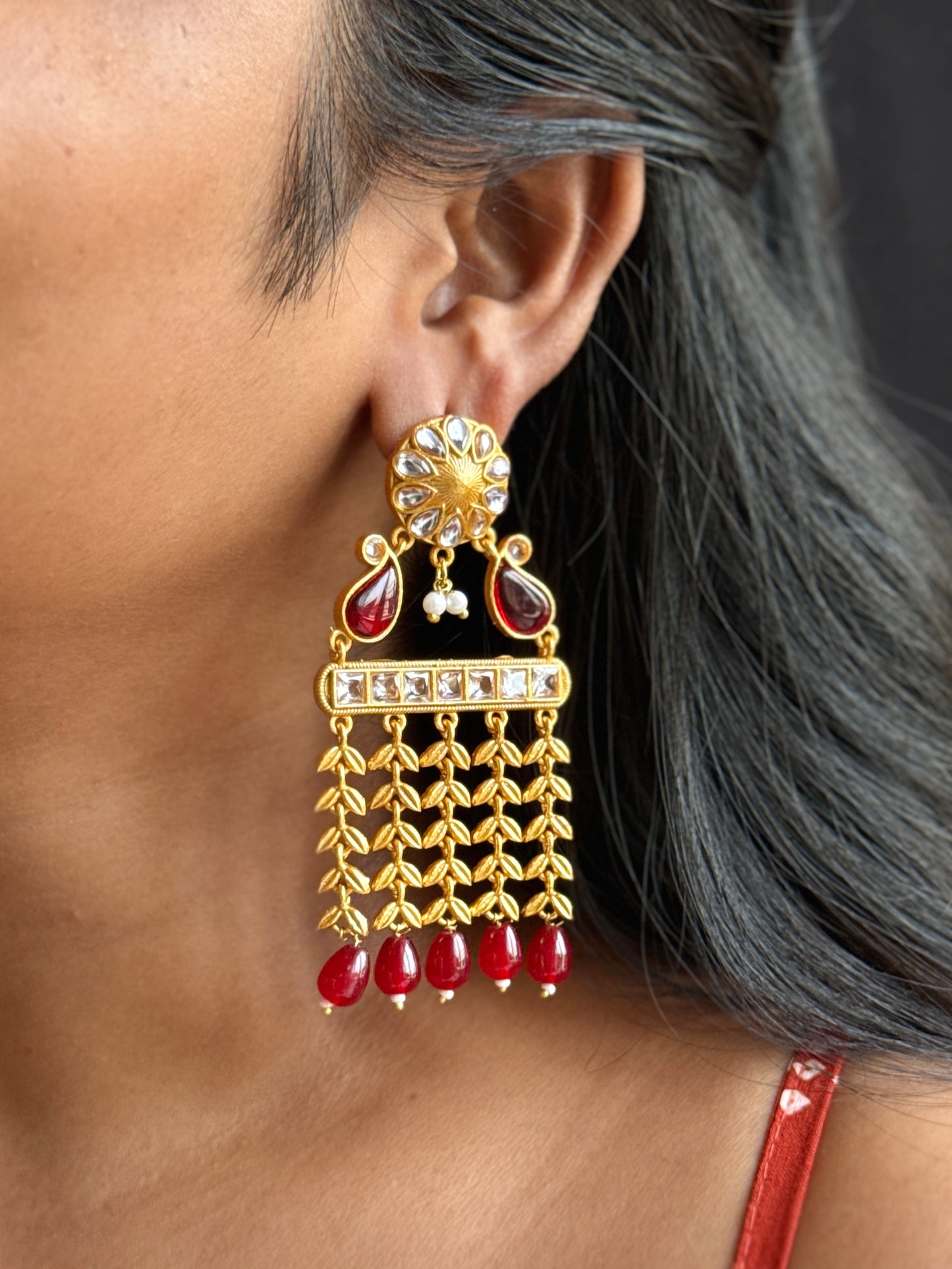 Gold-Toned Chandelier Statement Earrings