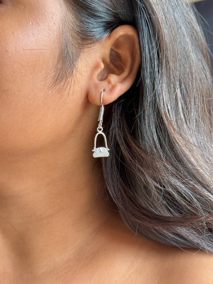 Handbag Minimal Silver Replica Hook Earrings – Anti Tarnish