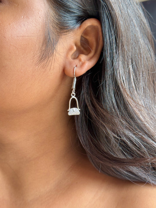 Handbag Minimal Silver Replica Hook Earrings – Anti Tarnish