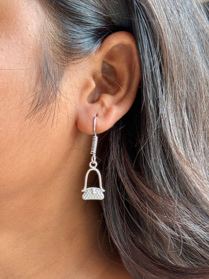 Handbag Minimal Silver Replica Hook Earrings – Anti Tarnish