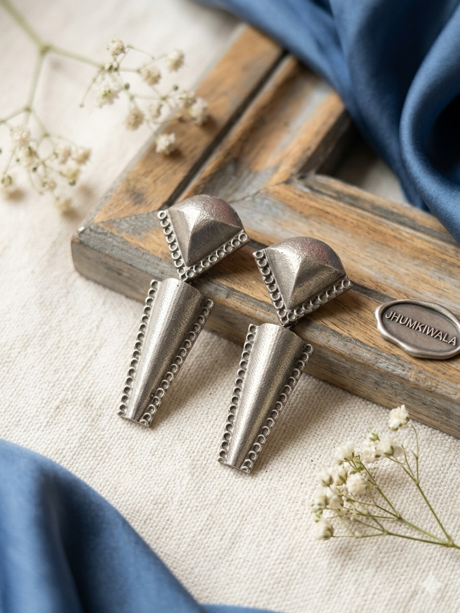 Silver Lookalike Brass Earrings