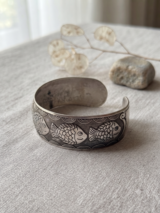 Oxidised Fish Bracelet – Free Size