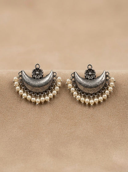 Silver Lookalike Hanging Pearl Earrings for Women