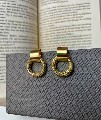 Retro Metallic Gold Earrings from Women