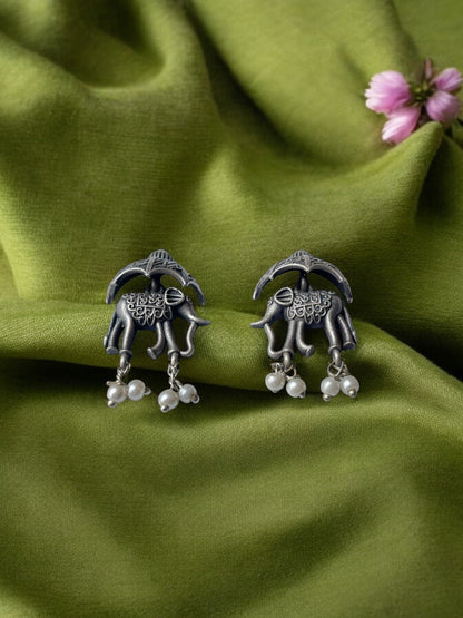 Graceful Elephant Dangling Earrings