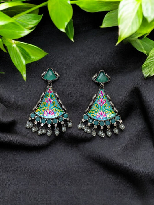 Artisan Hand-Painted Dangling Earrings