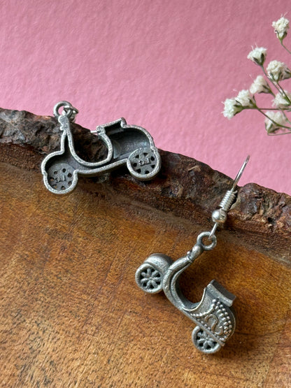 Scooter-Inspired Dangling Earrings – Quirky Statement Design