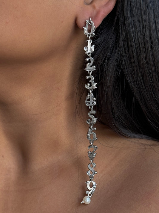 Numerical Dangling Earrings – Modern Statement Design