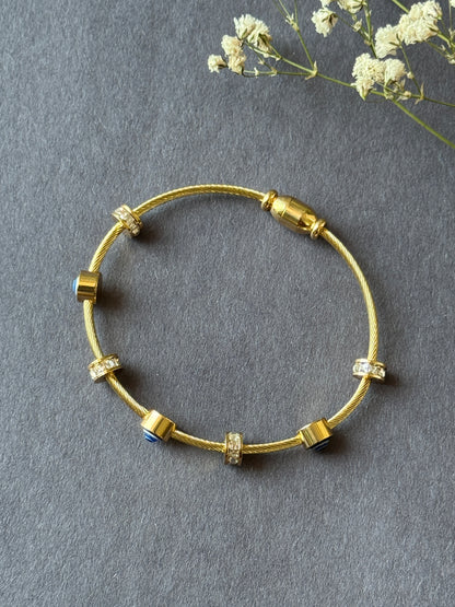 Anti-Tarnish Evil Eye Magnetic Bracelet | Free Size